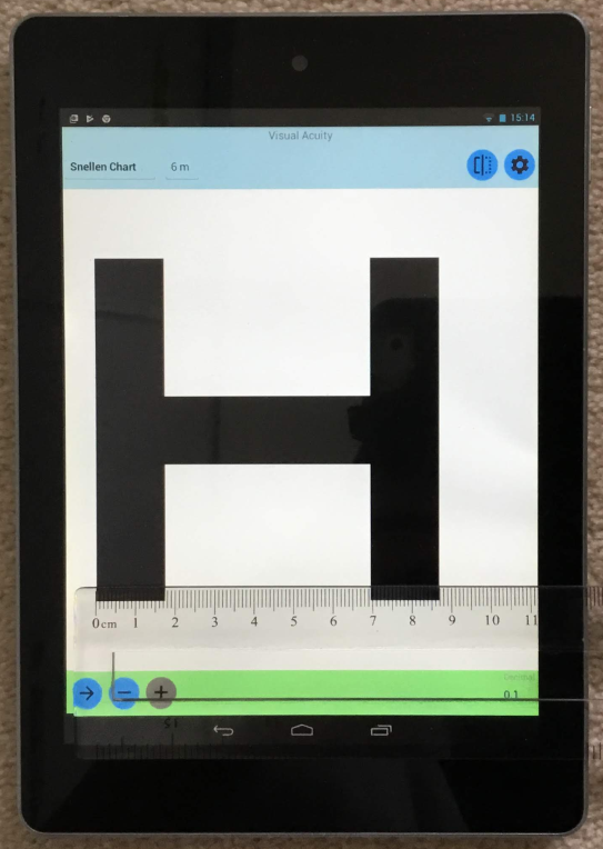 Visual Acuity Charts on Android tablet